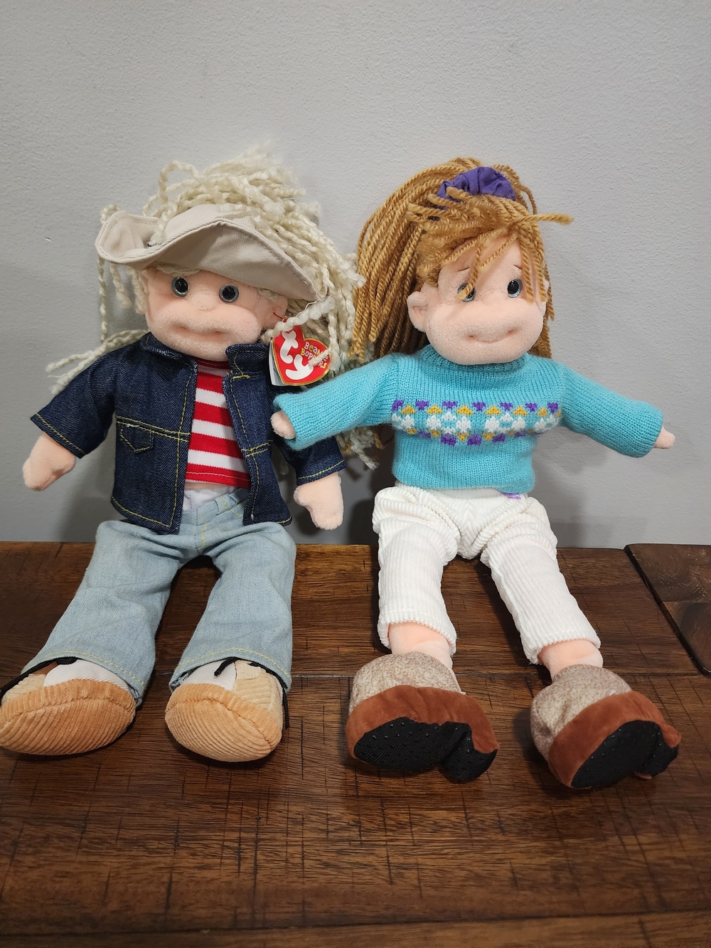 Lot of 2 Vintage Ty Teenie Beanie Boppers 2002 Cool Cassidy & Lucky Lucy